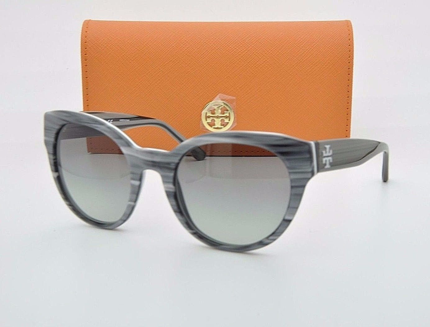Tory Burch 7080 1407/11-Unisex Sunglass Grey Horn Stripe/Grey-GL
