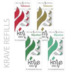 KRAVE KING - 5 Refill Filters for Rechargeable Electronic Cigarette