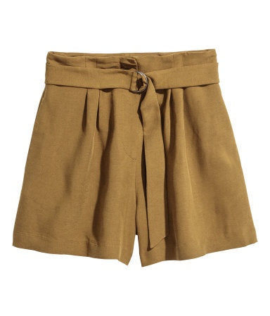 H&M 1722/1-Ladies High-Waisted Shorts Khaki-SHF