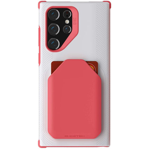 Ghostek Exec5 Galaxy S22 Ultra Case Wallet Magnetic Pink/White