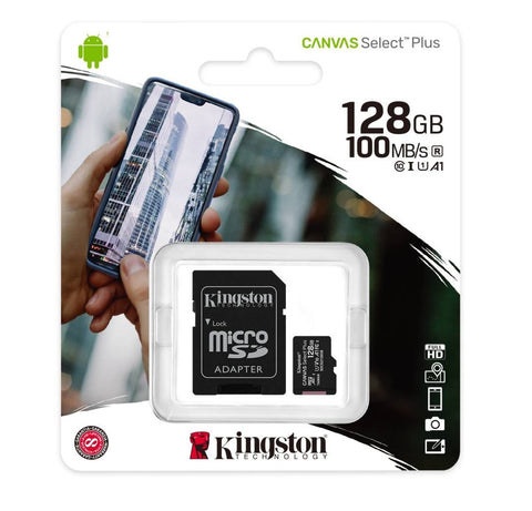 Kingston Canvas 128GB 100MB/S Micro SD Memory Card