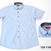 Oleg Cassini Men 13S-1198-P Poplin Print Short Sleeve Shirt Blue-GL/SHW