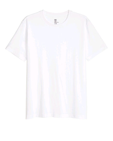 H&M 5868/1 Men Round Neck T-Shirt-White-SHW
