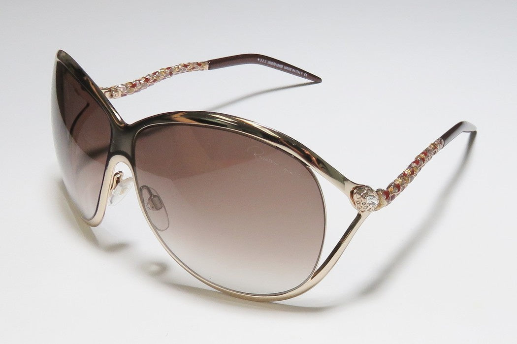 Roberto Cavalli Cebalrai 854S 28F-Women Oversized Sunglass Goldtone 65/11 120-GL