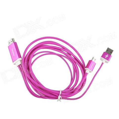 Mobile Phone S5/S3/S4/Note 2/3 HDMI HDTV 2.0m Pink Cable