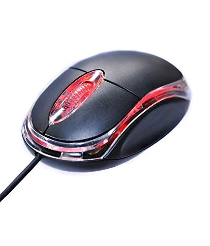 Unno Tekno Mouse Trans USB With LED Light Black (MS6501BK)