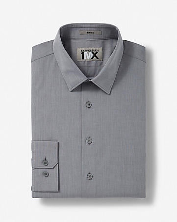 Express 00302148 Men Fitted Longsleeve Shirt Grey-GL