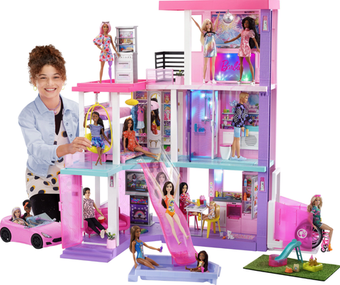 Barbie Deluxe Special Edition 60th DreamHouse Playset with 2 Dolls, Car & 100+ Pieces