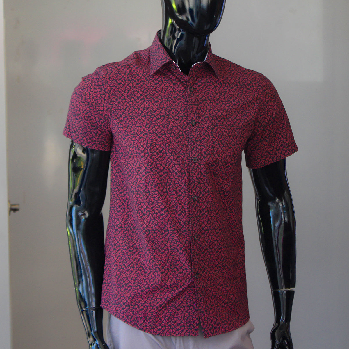 Mahi Mahi MT-149-C Men Print Shirt Burgundy-GL/SHW