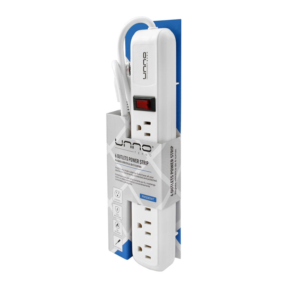 Unno Tekno 6 Outlets PowerStrip (PW5081WT)