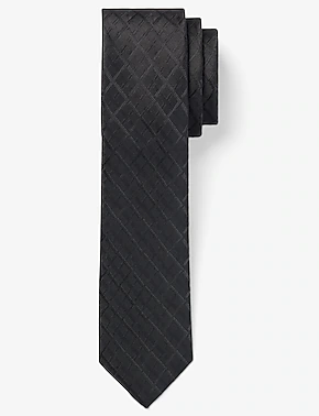 Express 04584246 Men Jacquard Pit X Print Tie Black