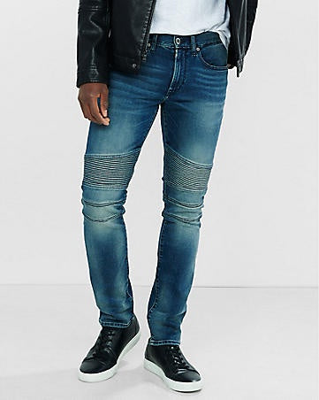 Express 5482 Men Alec Skinny Fit Performance Stretch JeansWashed Blue-GL