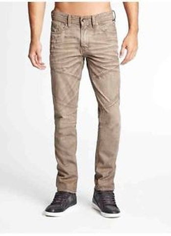Guess Men Slim Tapered Moto Isotope Wash Jeans-SHW