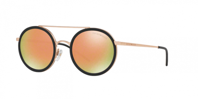 Emporio Armani EA2041 30044Z Unisex Matte Pink Gold Freme With Grey Mirror Lens Sunglass-GL