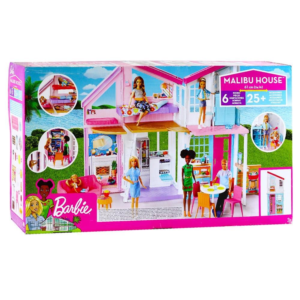 Barbie Malibu House Dollhouse Playset with 25+ Furniture and Accessories