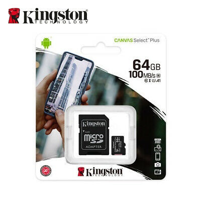 Kingston Canvas 64GB 100MB/S Micro SD Memory Card