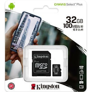 Kingston Canvas 32GB 100MB/S Micro SD Memory Card