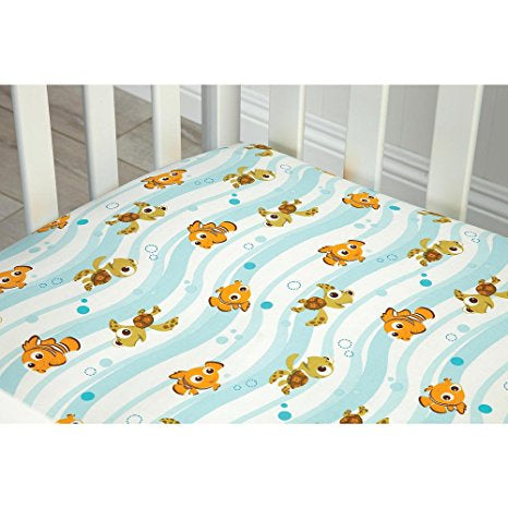 Disney Baby Finding Nemo Reef Fitted Crib Sheet, 28