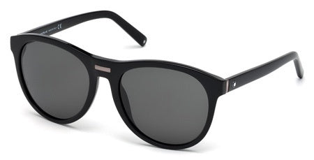Mont Blanc 506S-01A-Men Sunglass Shiny Black/Smoke-GL