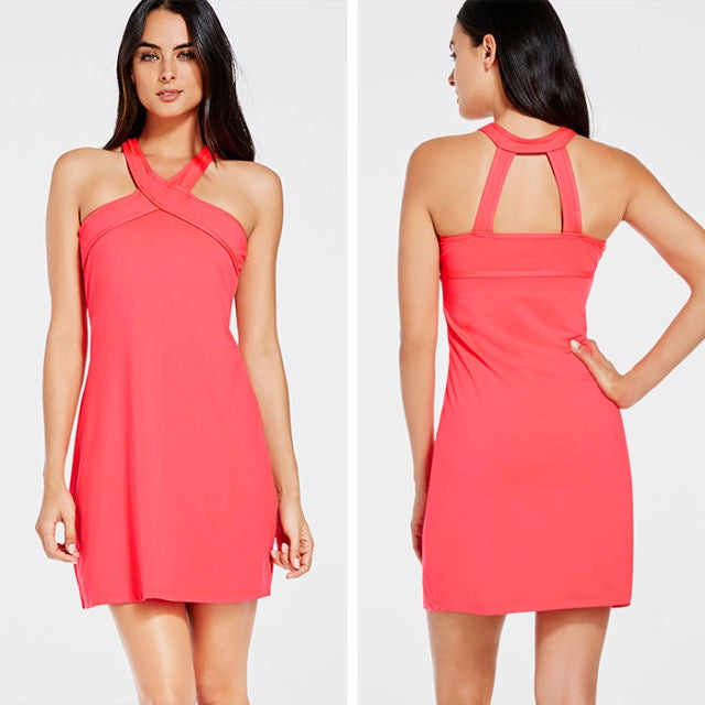 Fabletics Hot Coral Chicago Dress- SHW/SHG/GG