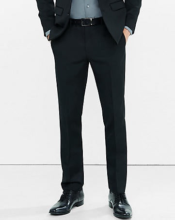 Express 05261501 Men Extra Slim Black Wool Blend Twill Suit Pant-GL