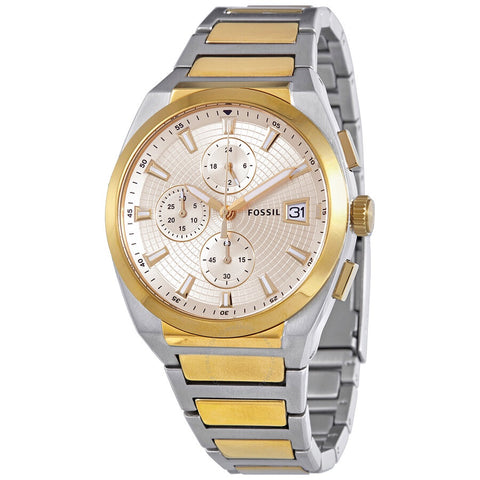 Fossil Chronograph Gold Dial Two Tone Stainless Steel Men’s Watch FS5796