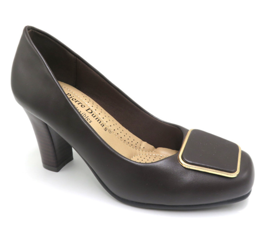 Pierre Dumas Serene-6 Women Slip On Round Toe Heel Shoe -Brown