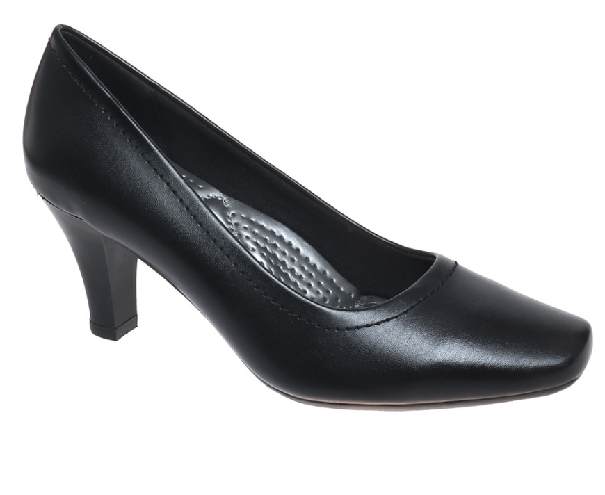 Pierre Dumas Simone-1 Women Slip On Round Toe Fudge Heel Shoe Black