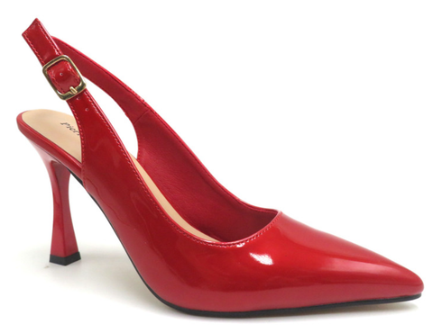 Pierre Dumas Sleek-2 Women Slip On Round Toe Heel Shoe -Red