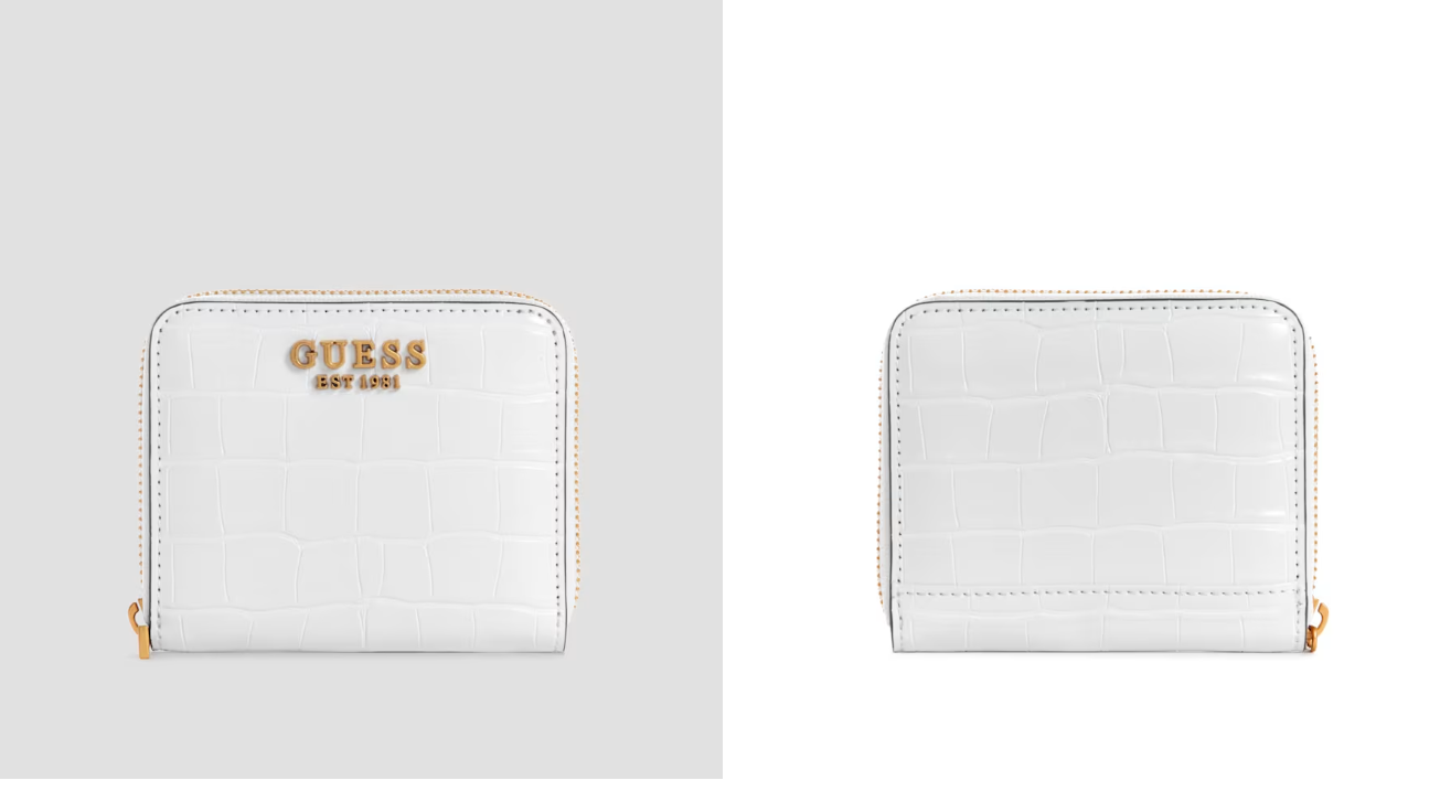 GUESS Laurel Small Zip-Around Wallet-White