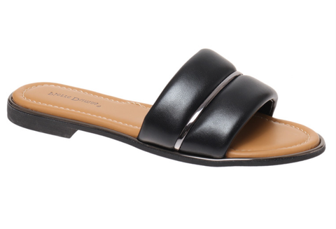 Pierre Dumas Sense-1 Women Slip On Wedge Heel Sandal-Black
