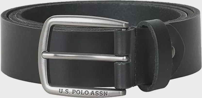 U.S. POLO ASSN USHCOM-52-206 Men Black Genuine Leather Belt