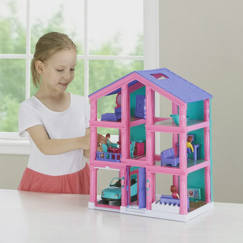 Kid Connection 3 Story Dollhouse With Working Garage and Elevator 24 Pieces