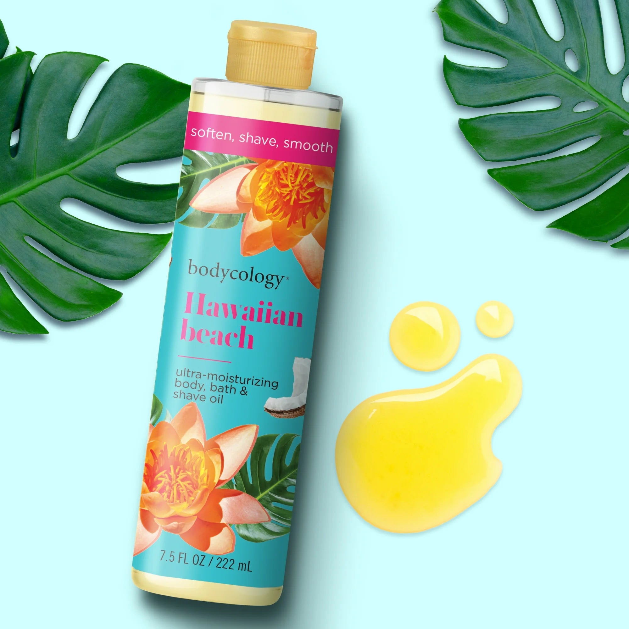Bodycology Ultra Moisturizing Body, Bath & Shave Oil, Hawaiian Beach, 7.5 fl oz