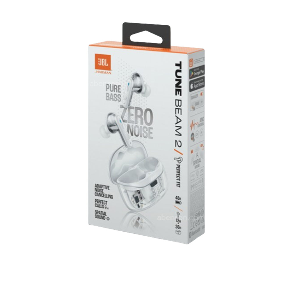 JBL Tune Beam 2 Ghost Edition - True Wireless Noise Cancelling Earbuds - White (JBLTBEAM2GWHTAM)