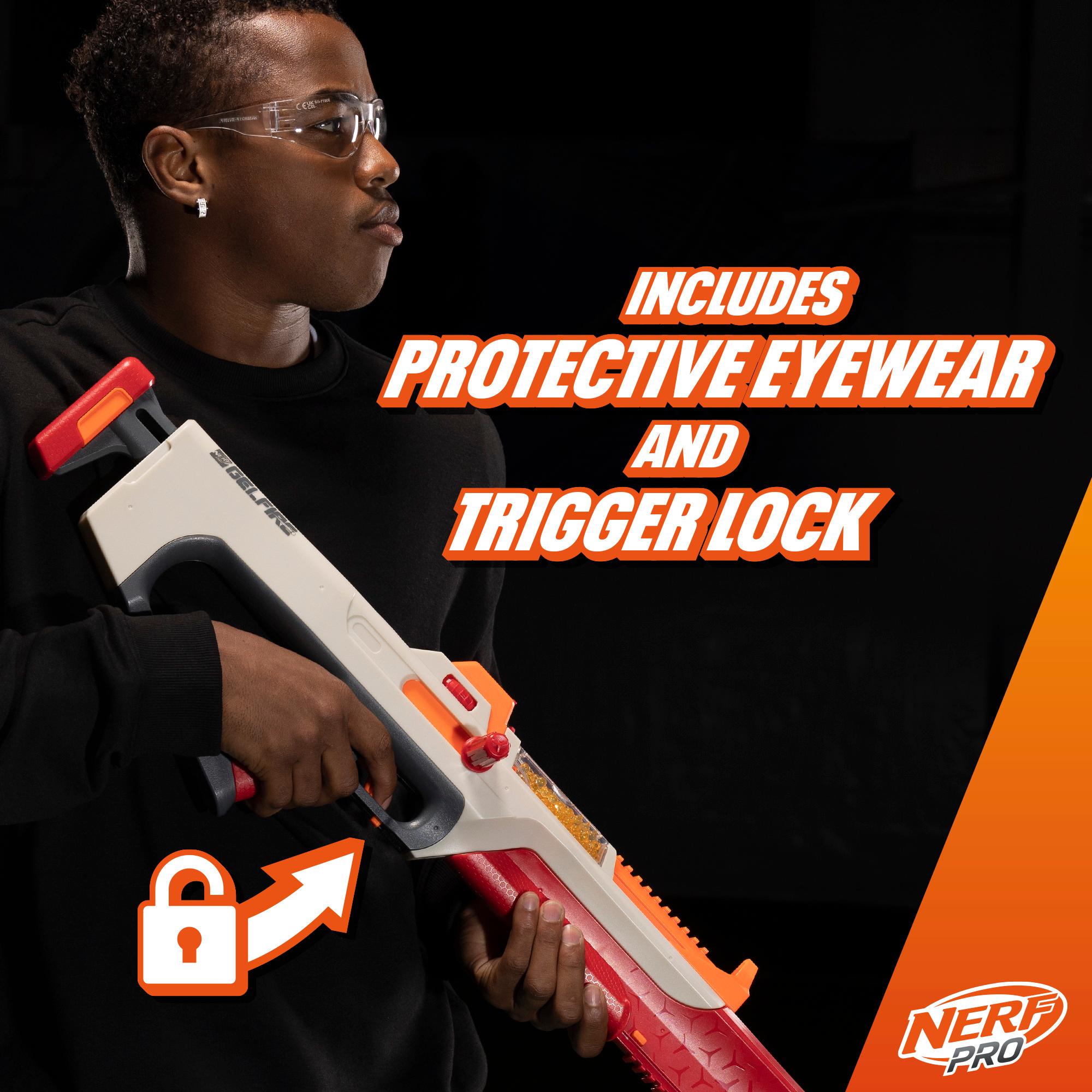 Nerf Pro Gelfire Ghost Blaster with Boost Barrel, 5000 Gel Rounds, and Protective Eyewear – High-Performance Gel Blaster for Competitive Play