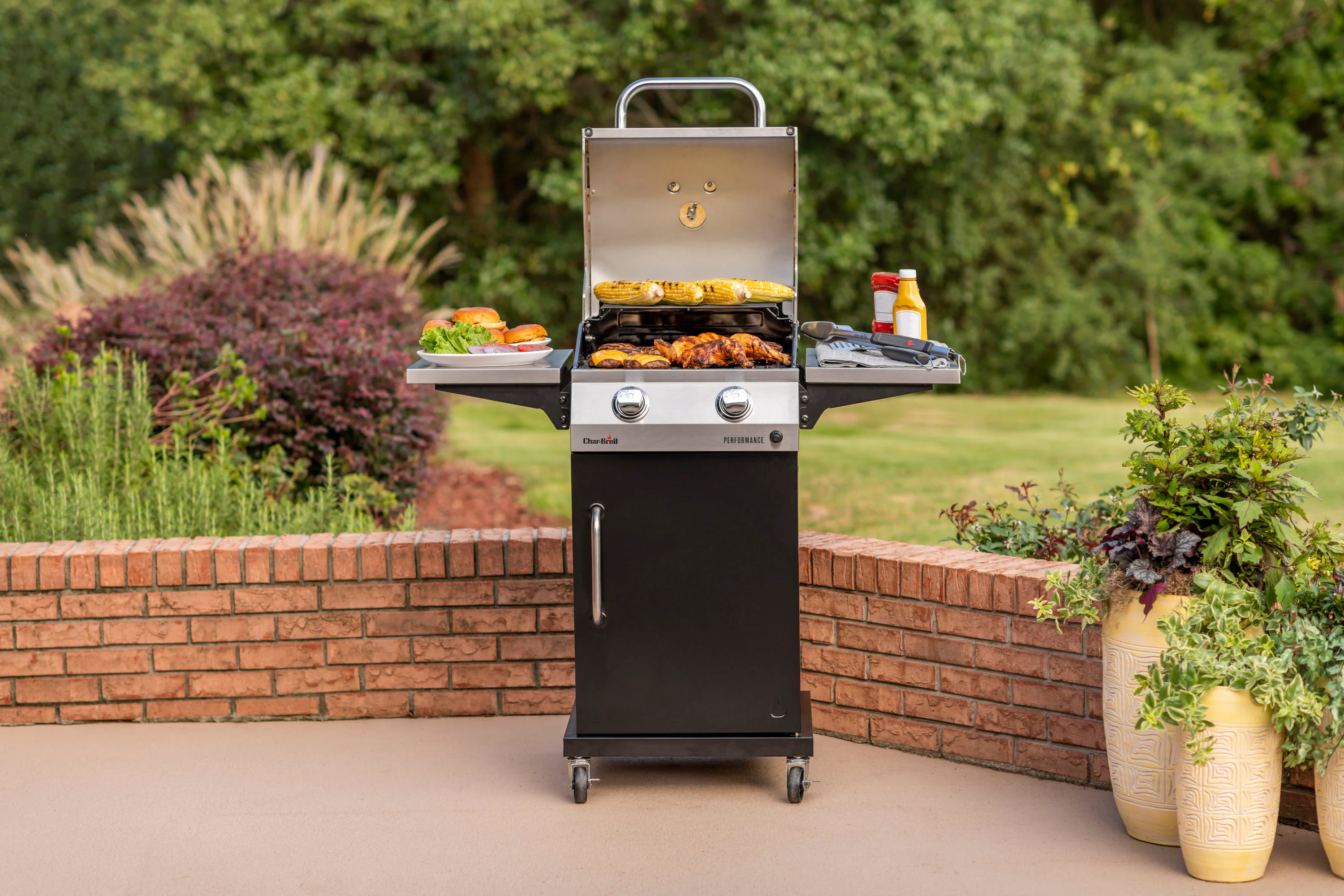 Char-Broil Performance 2-Burner Gas Grill Stainless Steel 463630021 Compact Propane BBQ Grill