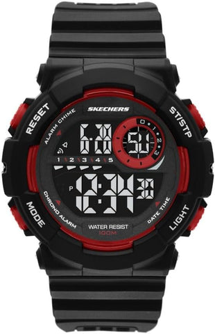 Skechers Men Black/Red MacAfee Digital Polyurethane Watch- SR1172