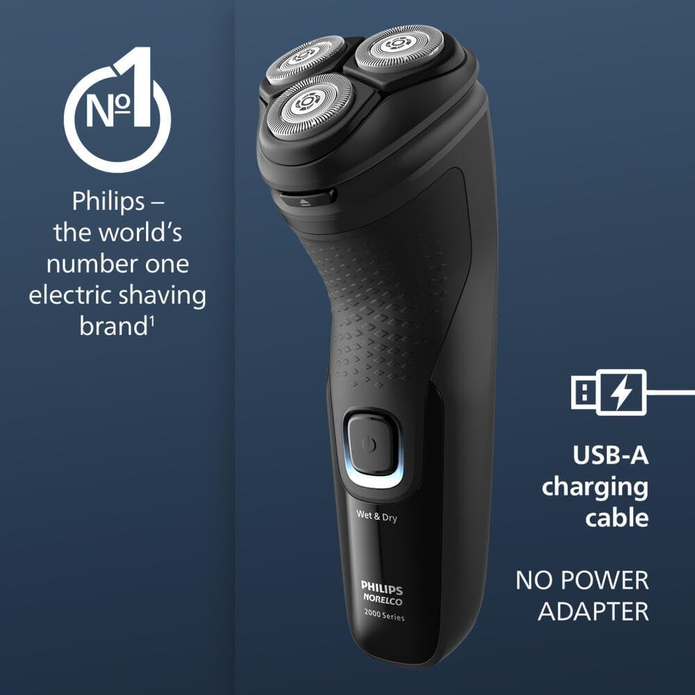 Philips Norelco Shaver 2400 Series Wet & Dry Electric Shaver X3001/90 – Cordless Rotary Shaver with ComfortCut Blades & Pop-Up Trimmer
