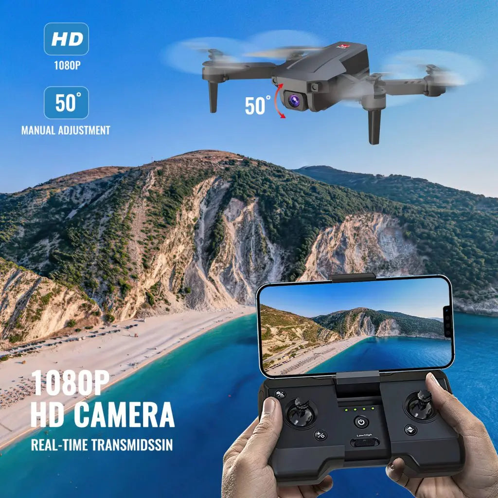 AUOSHI 4K FPV Drone with Dual Camera & Brushless Motor – RC Quadcopter with 2 Batteries, Optical Flow, Gesture Control & Carrying Case