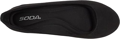 Soda Kreme Black NBPU Ballet Flats – Classic Comfortable Slip-On Women’s Shoes