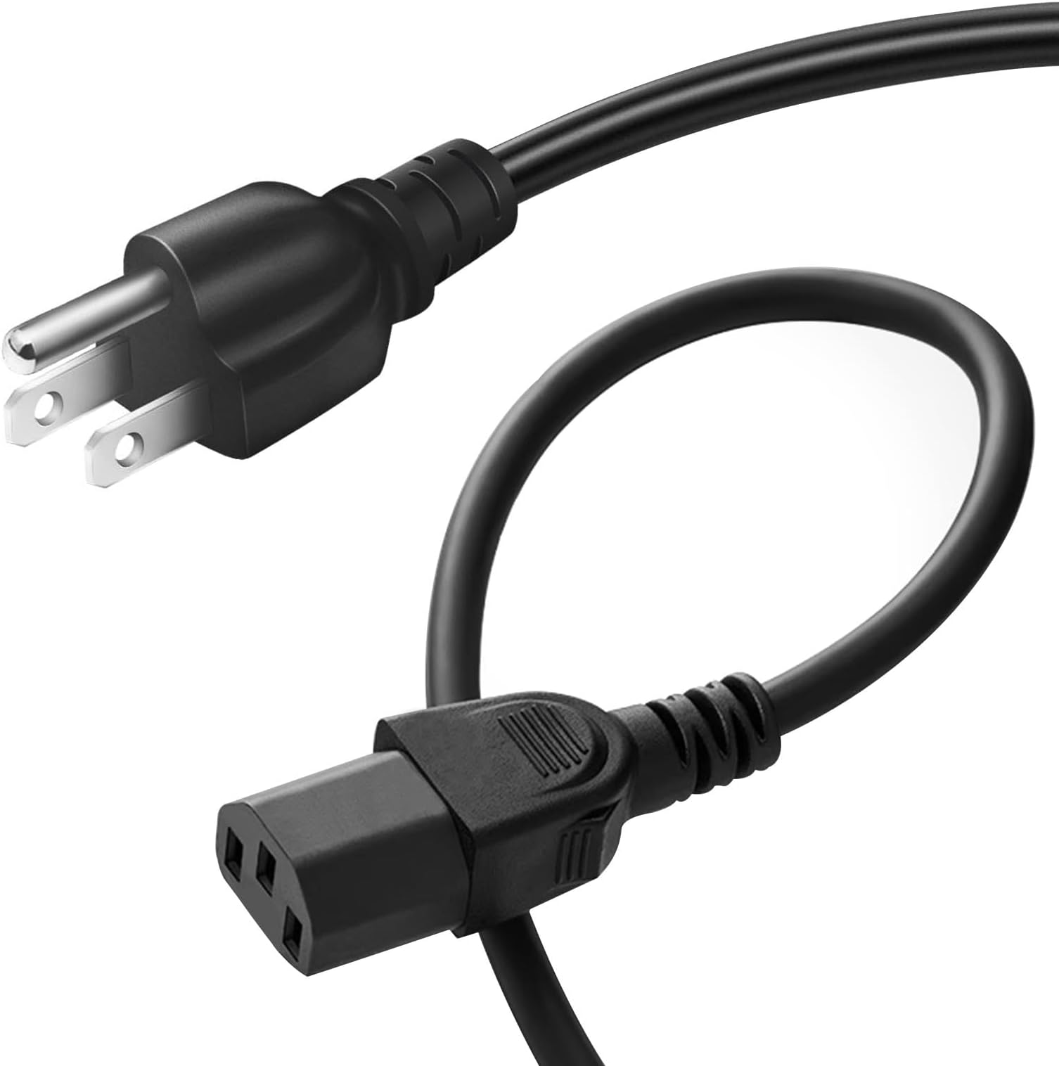Unno Tekno AC Power Cable 3-Prong 1.5m / 5ft CB4001BK Universal Power Cord