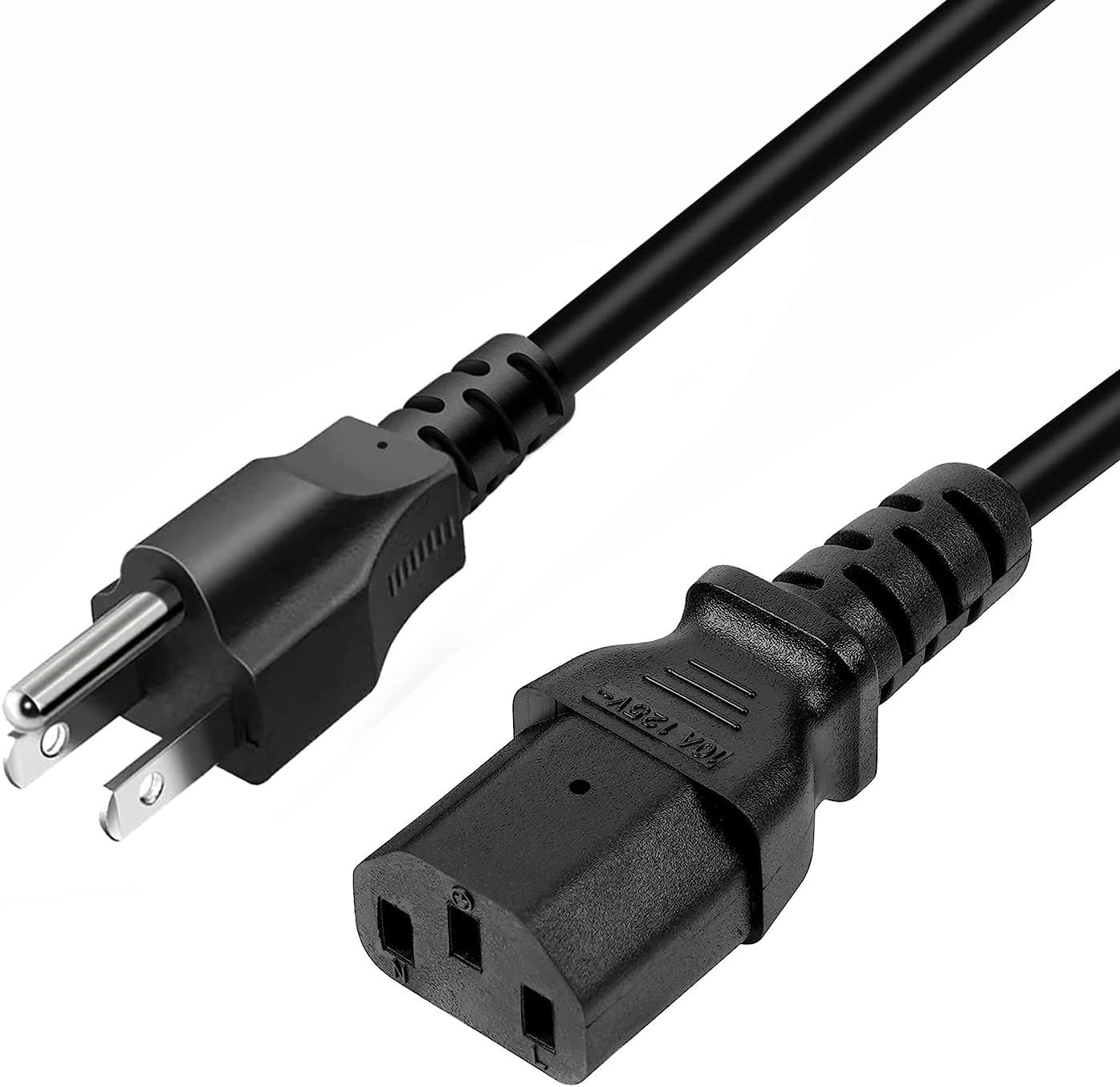 Unno Tekno AC Power Cable 3-Prong 1.5m / 5ft CB4001BK Universal Power Cord