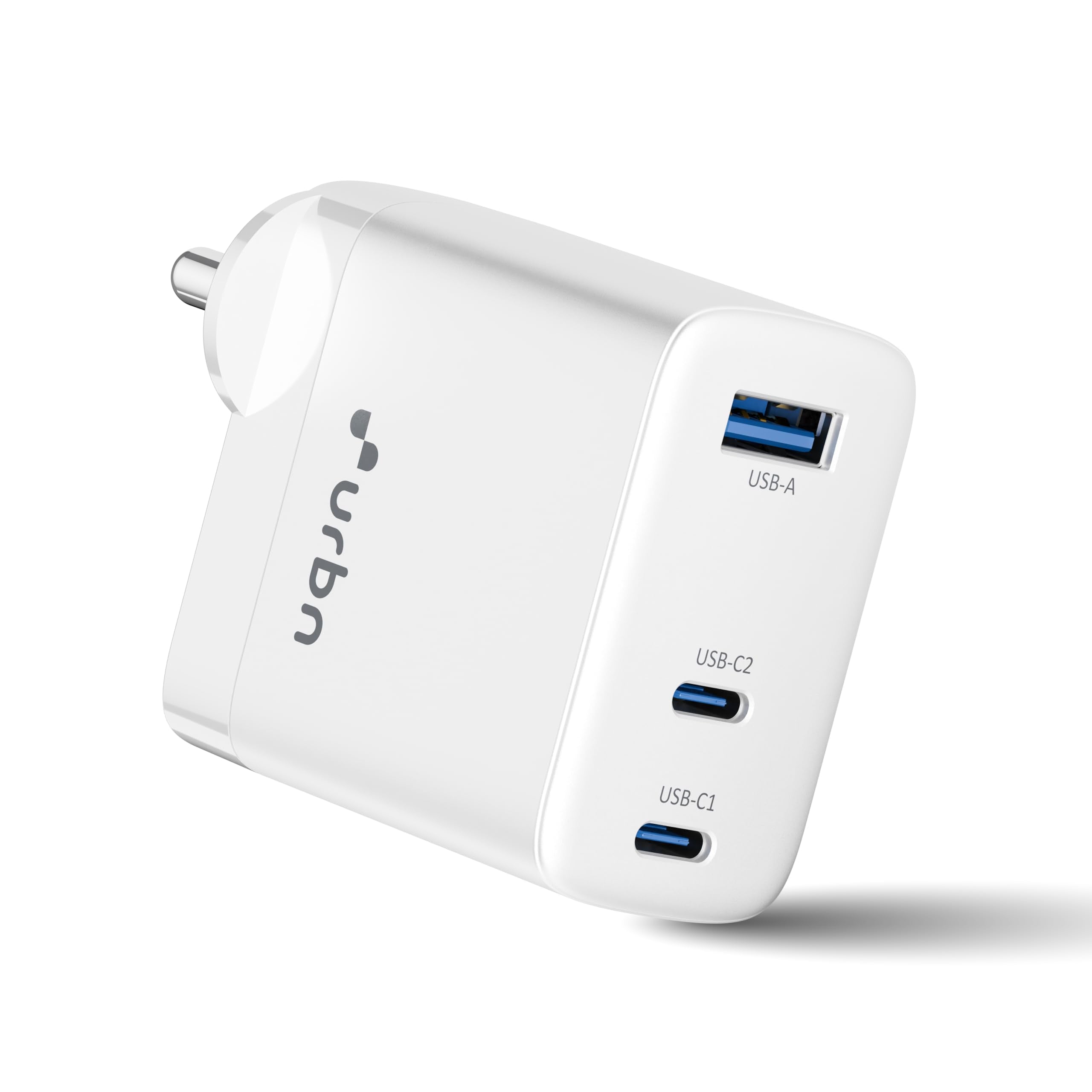 Quikcell 67W PD Multi-Port Wall Charger USB-A + Dual USB-C – Fast Charging Power Adapter White