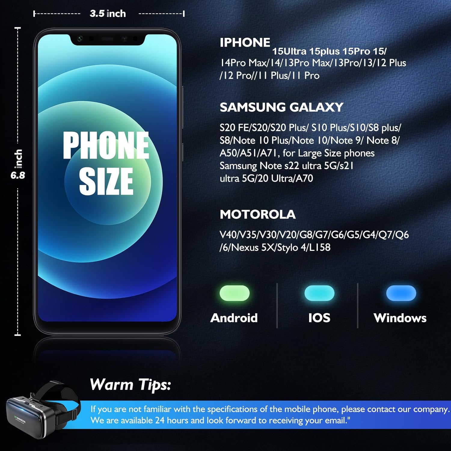 VR Shinecon VR Headset with Built-in Headphones 120° FOV Immersive Virtual Reality Experience