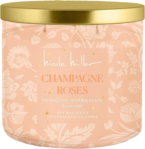 Nicole Miller Champagne Roses Candle, 14.5 oz.