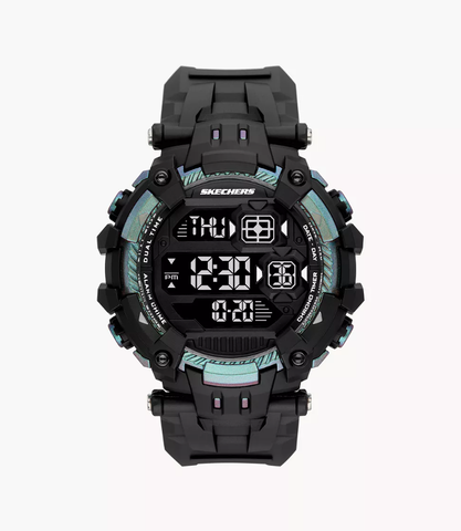 Skechers Pincay Men's Black & Iridescent Negative Display Digital Chronograph Watch - SR1142