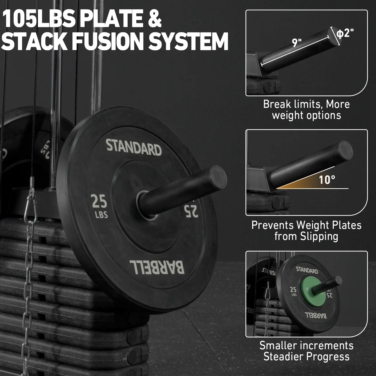 Syedee Home Gym Station, Workout Station with 105LBS Weight Stack (KF43GS03US-BWSTX-A001)