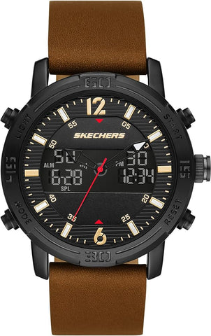Skechers Redlands Men's 47mm Analog/Digital Watch With Genuine Leather Strap- SR5153