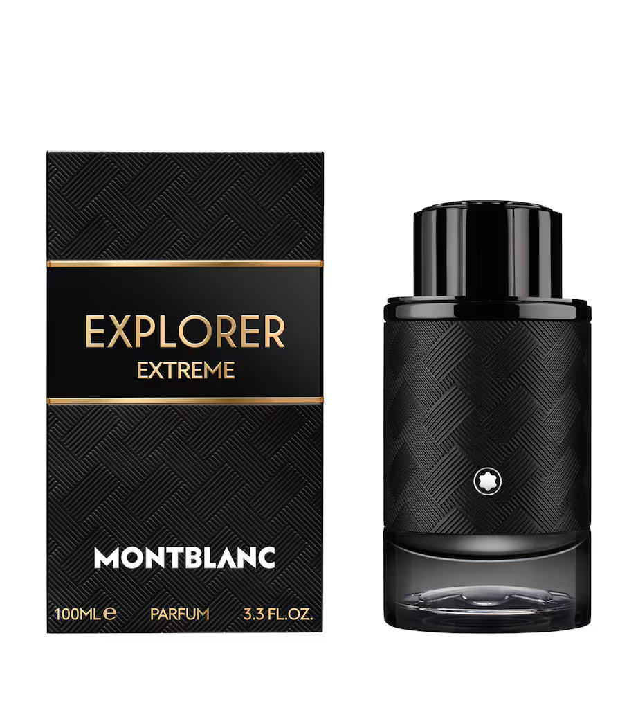 Montblanc Explorer Extreme Parfum 100ml – Intense Woody Leather Fragrance for Men with Bergamot, Patchouli & Amber